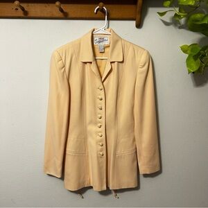 Vintage Parisian Works Peach Button-Up Blazer Size 4